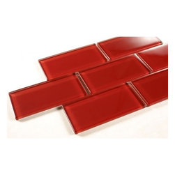 Exotic Glass 3 x 6 Crystile Series Ruby Red H13 - Tile