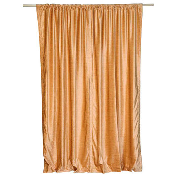 Peach Rod Pocket  Velvet Curtain / Drape / Panel   - 43W x 84L - Piece