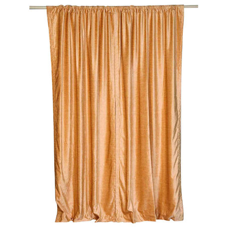 Peach Rod Pocket  Velvet Curtain / Drape / Panel   - 80W x 96L - Piece