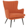 Jenson Accent Chair With Orange Fabric and Gray Legs