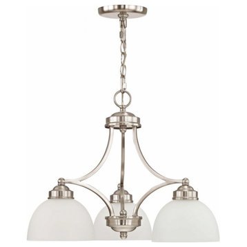 3 Light Chandelier in Traditional Style - 20 Inches wide by 16 Inches high