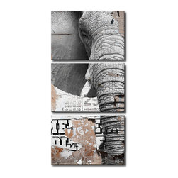 Ready2HangArt - Saddle Ink Elephant VIII 3-Panels - Prints And Posters