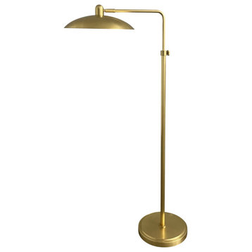 Ridgeline 1-Light LED Floor Lamp in Natural Brass