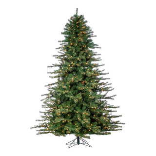 7.5' Flocked Pine Long Needle Prelit Artificial Christmas Tree