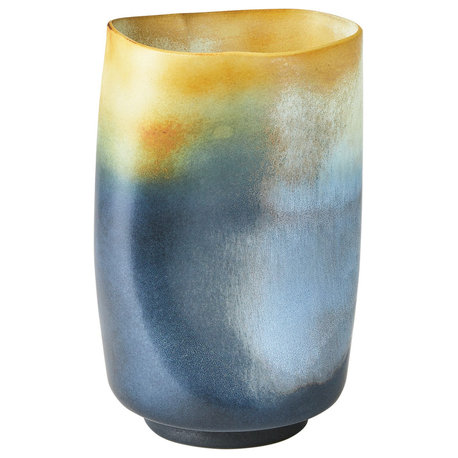 Indent Vase, Grey/Yellow, Small