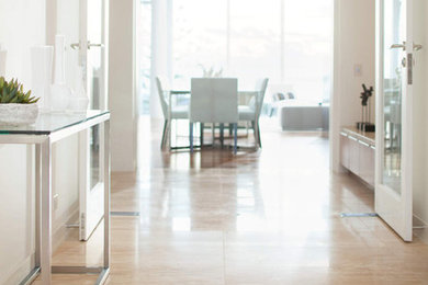 Minimalist travertine floor hallway photo in Perth