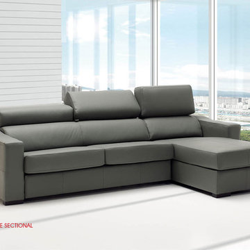 Lucas Sectional Sofa | Grey Leather