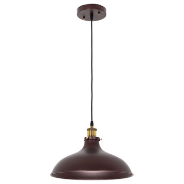 Cyneric Industrial 1-Light Oil Rubbed Bronze Ceiling Pendant, 14" Wide