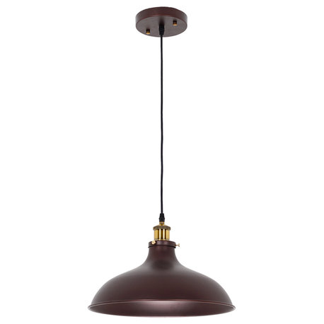 Cyneric Industrial 1-Light Oil Rubbed Bronze Ceiling Pendant, 14" Wide