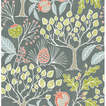 Shiloh Gray Botanical Wallpaper Bolt