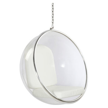 Fine Mod Imports Bubble Hanging Chair, White