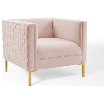 Millie Pink Performance Velvet Armchair