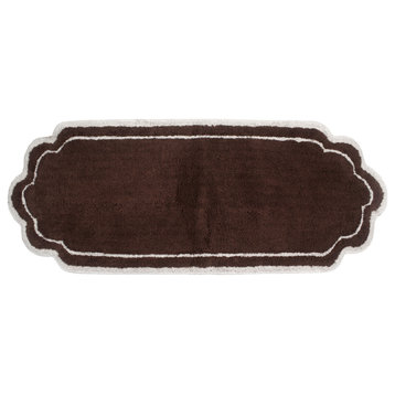 Allure Collection 100% Cotton Tufted Non-Slip Bath Rug, 21"x54" Runner, Brown