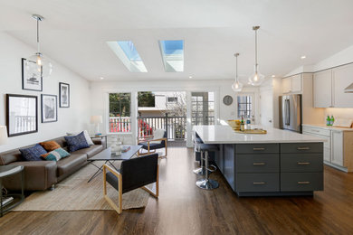 Large transitional home design photo in San Francisco