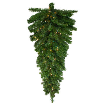 42" Pre-Lit Canadian Pine Artificial Christmas Teardrop Door Swag Clear Lights