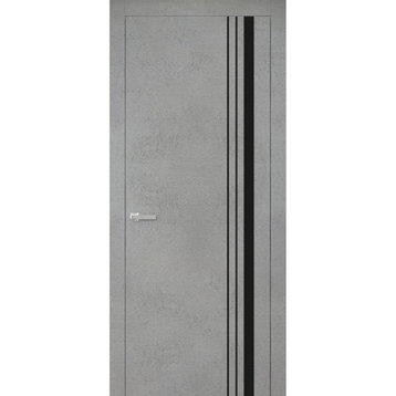 Solid French Door 24 x 80 | Planum 0011 Concrete with| Bathroom