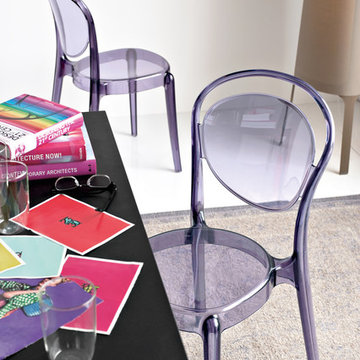Parisienne Indoor/Outdoor Chair - Transparent Aubergine Purple Polycarbonate