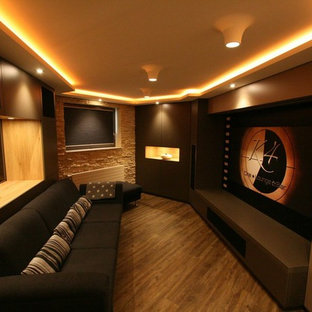 Trendy home theater photo in Cologne