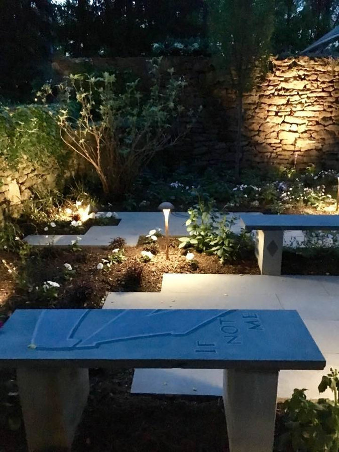 Bluestone bench & pavers : Evening in the "Secret Garden"