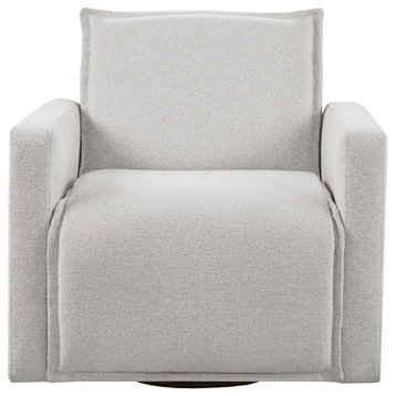 Madison Park Kubrick Swivel Chair, Ivory
