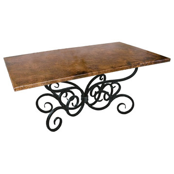 Alexander Dining Table With 42"x72" Rectangle Copper Top