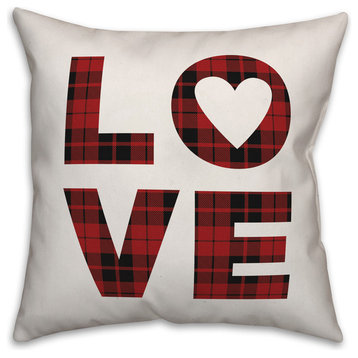 Love Plaid 16x16 Throw Pillow