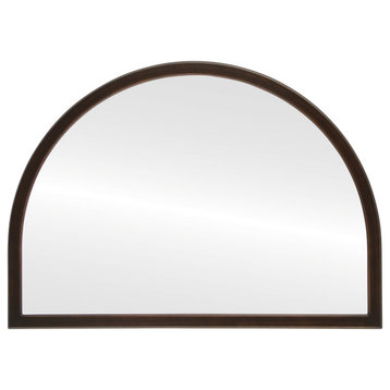 Pescara Framed Mantel Mirror, Crescent Cathedral, 38.4"x27.4", Rubbed Bronze