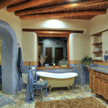 Loma Bella Drive master bath at night