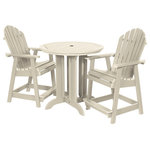 Sequioa - Sequoia 3-Piece Muskoka Adirondack Bistro Dining Set, Counter Height, Whitewash - Our unique, proprietary synthetic wood has been used extensively in world-famous, high-traffic environments since 2003.  A favorite wood-alternative for engineers at major theme parks, its realism and natural beauty means that it has seen use in projects ranging from custom furniture to fencing, flooring, wall covering and trash receptacles.