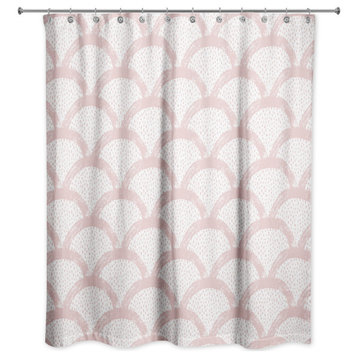 Pink Scallops 71x74 Shower Curtain