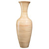 Villacera Handcrafted 28" Tall Natural Bamboo Vase Sustainable Bamboo