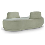 Meridian Furniture - Argyle Upholstered Chaise/Loveseat, Mint, Chenille Fabric - Comfort takes a cozy spot in the limelight when you bring home this lovely Argyle mint chenille fabric chaise/loveseat. Embrace the softness of chenille with backs on opposite sides, offering versatile seating arrangements in a contemporary design. Whether lounging solo or cuddling up with a loved one, its inviting texture and modern silhouette create a sanctuary of relaxation. Perfect for cozy corners or spacious living areas, this piece combines warmth with understated elegance for a truly comforting experience.