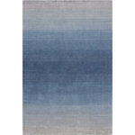 Company C - Gradations Rug, Blue, 6x9' - The luxurious wool yarn of our Gradations rug is carefully dyed to transition from lighter shades at the ends to darker in the center. Expertly hand woven with a dense, plush pile. A perfect style for modern to transitional room designs!