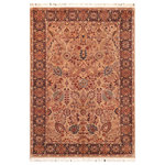 Bareens Designer Rugs - Shahid Pak Persian Marlana Taupe/Blue Wool Rug - 6'2'' x 9'3'' - Designed with mesmerizing intricacy and gorgeous color palette, this hand-knotted masterpiece demonstrates the beauty and electrifying thrill of Pak Persian art. These meticulously hand-knotted Pak-Persian rug is made with pure wool and features breathtaking traditional, transitional, and tribal designs in bold luxurious color pallets. Known for their intricate designs these rugs are a reproduction of Persian rugs, made in Pakistan with unique Mughal designs. Made by master weavers using the same Persian texture, design and dying technique, we wanted to produce the most significant manifestation of Persian art, life, and culture. This rug is most famous for its exceptional quality, incredible designs, patterns, and vibrant rich color. Pak-Persian rugs made with Persian weave with high knot counts, which enables the high intricacy and detail found in the patterns are also referred to as "State of art", each color adds a rich beautiful detail in the artwork of this rug. The design, color, and beautiful chromatic composition with a vibrant sheen with intricate designs, exude beauty, elegance, and quality make this rug a masterpiece of its own.