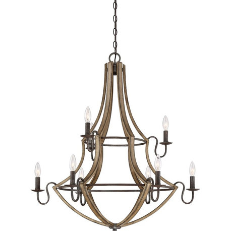 Quoizel SHR5009RK Nine Light Chandelier Shire Rustic Black