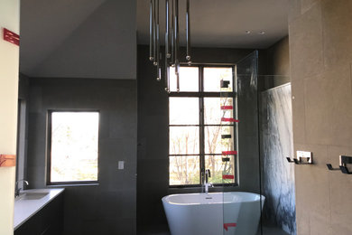 Example of a mid-sized trendy bathroom design in Denver