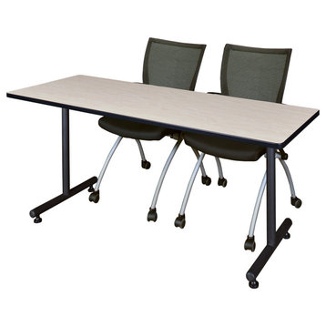 66" x 30" Kobe Training Table- Maple and 2 Apprentice Nesting Chairs