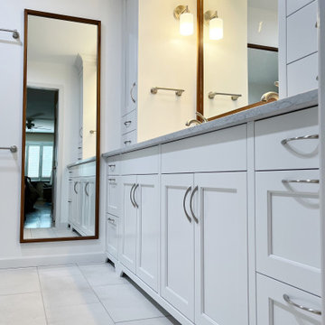 White & Teak Bathroom Vanity