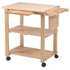 Solid Wood Kitchen Utility Microwave Cart