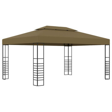 vidaXL Gazebo Pavilion Canopy Tent with Double Roof for Garden Taupe 0.6 oz/ft²
