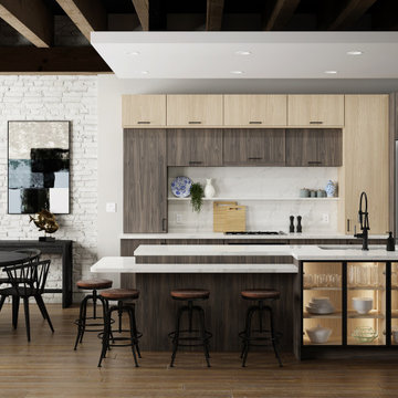 State-of-the-art Industrial Kitchen with Sculpted TFL Cabinets