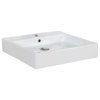 Simple 50.50B ADA Wall Mounted/Vessel Bathroom Sink in Ceramic White 19.7"