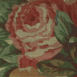 ROTH & TOMPKINS TEXTILES - English Garden Fabric, Garden Tea, 54''x36'' - Upholstery Fabric