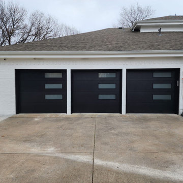 Black Flush Panel Garage Doors