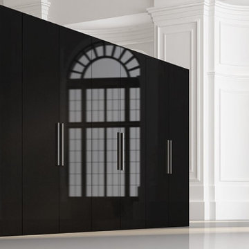 Glossy Black Milania Cabinetry Closets