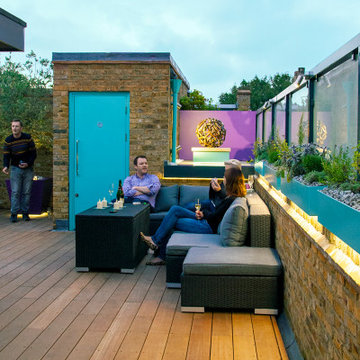 Wapping Roof Garden: Outdoor Cosiness, Landscape Creativity Lighting Cleverness