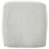 Ivory and Beige Farmhouse Chic Shag Textured Pouf Ottoman