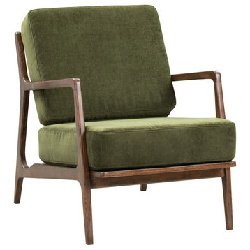 Poly and Bark Verity Lounge Chair, Distressed Green Velvet