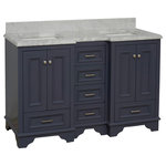 Kitchen Bath Collection - Nantucket 60" Bath Vanity, Marine Gray, Carrara Marble, Double Vanity - The Nantucket: timeless and classic.