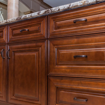 Glazed Brown Kitchen Cabinets